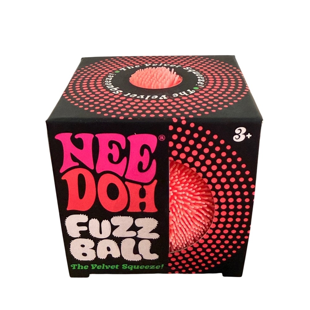 Schylling NeeDoh Fuzz Ball Pink Velvet Squeeze Sensory Fidget Toy FZBND NEW